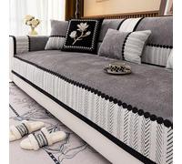 Edumov Funda vintage para sofá de chenilla, protección contra arañazos, sofá o gato, 2025, universal, 1/2/3/4 plazas, forma L, color gris, 90 x 180 cm
