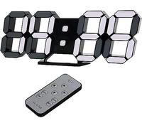 EDUP HOME Reloj LED 3D, Reloj de Pared con Mando a Distancia, Relojes LED electrónicos de 9,7 Pulgadas, Modelo de repetición, Temperatura, luz Nocturna, Brillo automático/Personalizado
