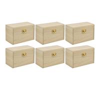 Eduplay Cofre del tesoro de madera para pintar "Caja de recuerdos" Pack de 6