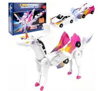 EduPlayte 2 Piezas de Robot de Unicornio, Juguete de Coches de Unicornio, Robot Combinado de Deformación de Colisión, Car Transforming Toy Entrena Las Habilidades PráCticas y de Pensamiento