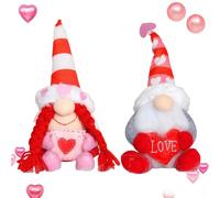 EduPlayte 2 Piezas Gnomo de San Valentín, Muñeco de Elfo, decoración de Mr. and Mrs, Gnomos Muñeco para Fiesta, para Fiesta, Hogar, San Valentín, Decoración de Mesa