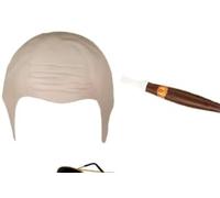 EduPlayte 3 Piezas Gorro Calvo de Látex, Gorra de Látex, Gafas de Sol Negras, Cigarros, Cosplay Carnaval Fiesta y Baile, Juego de Accesorios de disfraz, Unisex