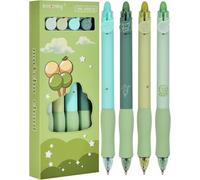 EduPlayte 4 Plumas de Estudiante Borrables, 0.5mm Bolígrafos Borrables Azules, Estampado de Pastel de Nube de Matcha, Con Cubierta Ultra Suave, Bolígrafos de Gel Retráctiles, Material Escolar