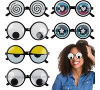 EduPlayte 7 gafas divertidas con ojos oscilantes, gafas de fiesta, gafas de ojos saltones para fotos, gafas de carnaval, divertidas, fiestas de cosplay y adultos