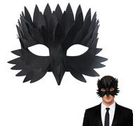 EduPlayte Elegante máscara de pájaro, máscara de halloween, máscara veneciana, máscara veneciana de cuervo con falsos picos de plumas para mujer, hombre, Halloween, carnaval, fiesta de disfraces