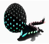 EduPlayte Huevo de Dragón Impreso en 3D, Dragón Juguete Realista, rticulaciones Flexibles Articulado Alado, Decoración del Hogar, Juguete de Escritorio para Navidad Cumpleaños (Colorido Nocturno)