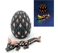 EduPlayte Huevos de dragón Impresos en 3D con bebé dragón en el Interior, en la Oscuridad, impresión 3D, decoración de Escritorio de Oficina en casa, Regalo para niños, Adolescentes, niños (Rojo)