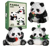 EduPlayte Juego de Bloques de Construcción 3 en 1,Panda Mini Building Blocks,Panda Bloques Construccion,Panda Micro Building Blocks Traje,Micro Bloques de Construcción Juguetes Kit