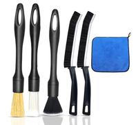 EduPlayte Kit Limpieza Coche(8Pcs), Limpieza Coche Interior Limpieza Coche Interior para Limpiar Llantas, Interiores de automóviles y Ranuras de ventilación Salpicaderos Cepillos
