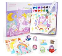 EduPlayte Libros de Colorear con Agua para Bebés, Sets de Pintura Acuarela de Unicornio para Regalos Infantiles, Actividades de Arte y Manualidades, Regalo de Cumpleaños para Niños y Niñas
