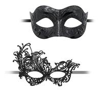 EduPlayte Mascara Veneciana, Mascara Veneciana Mujer Hombre, Antifaz Negro Disfraz, Mascara Disfraz - Máscara De Carnaval Clásica Para Halloween, Fiestas