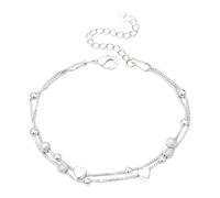 EduPlayte Pulsera de Plata 925 para Mujer y Niñas, Pulseras Mujer, Delicado Corazón del Amor, Pulsera de Corazón de Plata, Joyería Regalos para Mujeres Niñas Madre