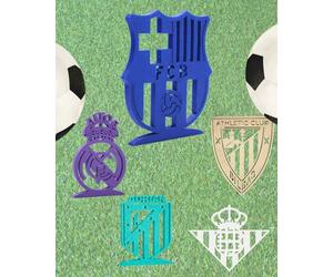 EDURAIT.- Escudo de Fútbol Barcelona Personalizado con Nombre Impreso en 3D - Decoración de Pared o para Mesa - Regalo Original para Aficionados, Habitaciones Infantiles y Detalle Único para Fans.