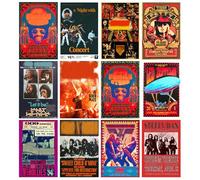 EDUS 12 pósteres de banda de rock, kit de collage de pared de banda de rock vintage para habitación estética de los años 90, álbum de conciertos música retro para decoración (8 x 12 pulgadas)