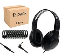 Eduvy Auriculares a Granel para Aula con micrófono, Paquete Escolar Resistente con Cable para Estudiantes. Suministros imprescindibles para Profesores Desde la Primaria hasta la Universidad (Paquete