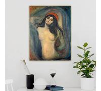 Edvard Munch - Kits de pintura 5D Madonna, 1894, de Edvard Munch con puntos de perforación completa, pinturas artísticas para decoración de pared del hogar, 12 x 16 pulgadas