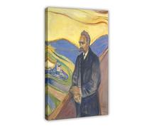 Edvard Munch - Póster de Friedrich Nietzsche para dormitorio, lienzo decorativo para pared, oficina, habitación, decoración estética, marco de regalo, 50 x 75 cm