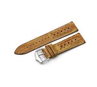 EDVENA 18 mm 20 mm 22 mm 24 mm Cuero genuino Reloj de correa de la correa Black Blue Brown Multi Colors Men's Watch Band(Color:Yellow,Size:20mm)