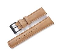 EDVENA 2 2mm Correa de cuero de negocios compatible con banda de reloj de relojes OnePlus WatchBand One Plus SmartWatch Pulsera pulsera Reemplace Accesorios (Color : Khaki, Size : 22mm)