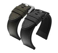 EDVENA Banda de reloj de nylon compatible con diesel DZ4500 DZ4506 DZ7420 Original 1: 1 Nylon Canvas Silicone Bottom Reloj exterior Correa 24 mm 26mm 28mm (Color : Black silver, Size : 28mm)