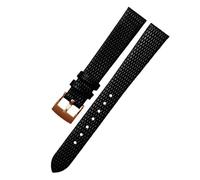 EDVENA Correa De Reloj Cuero Genuino, Suave Y Cómoda, Accesorio For Trumpeter 14 Mm(Black-Rose-K12,16mm)