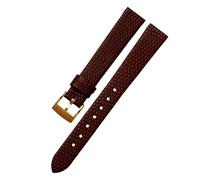 EDVENA Correa De Reloj Cuero Genuino, Suave Y Cómoda, Accesorio For Trumpeter 14 Mm(Brown-Gold-K12,14mm)