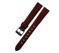 EDVENA Correa De Reloj Cuero Genuino, Suave Y Cómoda, Accesorio For Trumpeter 14 Mm(Brown-Steel-K12,14mm)