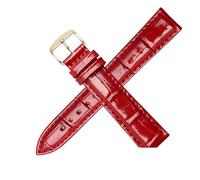 EDVENA Correa De Reloj Cuero Genuino, Suave Y Cómoda, Accesorios For Mujer 14, 16, 18 20 Mm(Red-Gold-K1,20mm)