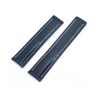 EDVENA Correa De Reloj De 20/22/24 Mm Compatible Con Accesorios De Correa De Reloj De Cuero Breitling (Color : Dark Blue Flat, Size : 20MM_WITH SILVER BUCKLE)