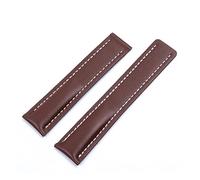 EDVENA Correa De Reloj De 20/22/24 Mm Compatible Con Accesorios De Correa De Reloj De Cuero Breitling (Color : Brown Flat, Size : 24MM_WITH SILVER BUCKLE)