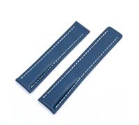 EDVENA Correa De Reloj De 20/22/24 Mm Compatible Con Accesorios De Correa De Reloj De Cuero Breitling (Color : Light Blue Flat, Size : 24MM_WITHOUT BUCKLE)