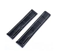 EDVENA Correa De Reloj De 20/22/24 Mm Compatible Con Accesorios De Correa De Reloj De Cuero Breitling (Color : Black Bamboo, Size : 20MM_WITH SILVER BUCKLE)