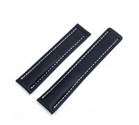 EDVENA Correa De Reloj De 20/22/24 Mm Compatible Con Accesorios De Correa De Reloj De Cuero Breitling (Color : Black Flat, Size : 24MM_WITHOUT BUCKLE)