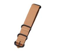 EDVENA Correa De Reloj De Cuero Hecha A Mano 18 20 22 24 26MM Correa De Cuero De Vaca De Capa Superior Esmerilada Vintage, Pulsera De Hombre Marrón Negro(Yellow black buckle,22mm)