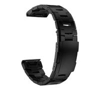 EDVENA Correa de reloj de titanio QuickFit 26 mm compatible con Garmin Fenix 7X 7 6 6X Pro 5X Plus Mk2 Correa de metal 22 mm Epix Gen 2 MARQ 955 D2 G1 Pulsera(Black,QuickFit 22mm)