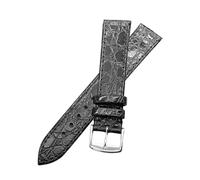 EDVENA Correas De Reloj De Repuesto De 13mm, 18mm, 20mm, Compatibles Con Correa De Cuero Genuino Longines, Correas De Reloj De 18mm For Hombre Y Mujer, Cierre De Pulsera(Black silver clasp,20mm)