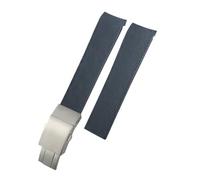 EDVENA Correas de reloj de silicona de caucho de 19 mm, 20 mm, 21 m, compatibles con Longines Hydroconquest L3.781 L3, correa de reloj impermeable Conquest de 41 mm y 43 mm(Gray silver,19MM_NO LOGO)