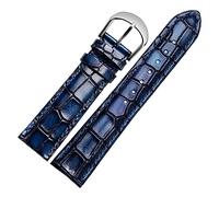 EDVENA Moda Cuero Genuino Hombres # 39; S Correa De Reloj Personalidad Clara Cocodrilo Textura Correa Pulsera Reloj De Pulsera Banda 18 Mm 20 Mm 22 Mm Azul (Color : Blue, Size : 20mm gold clasp)