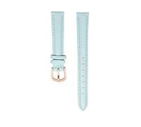 EDVENA Pulsera de cuero genuino 14 mm 16 mm 18 mm 20 mm Banda de reloj suave Simple Reloj Correa for mujer Reloj de cuero de mujer Color azul (Color : Sky blue rose bk, Size : 20mm)