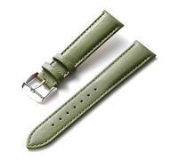 EDVENA Reloj Correa de cuero Correa de negocios for hombres y mujeres Rojo Marrón Azul 14 mm 16 mm 18 mm 20 mm 22 mm 24 mm Accesorios de reloj de cuero (Color : Olive green, Size : 16mm)
