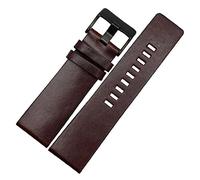 EDVENA Reloj de cuero 22 24 26 28 30 mm 32 mm pulsera apta for relojes de reloj de reloj de reloj Diesel Fit for Dz4343 dz7293 dz7333 Correa de reloj (Color : Dark Brown black, Size : 26mm)