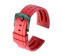 EDVENA Strap de reloj de goma de fluoro de calidad 18 mm 20 mm 22 mm 24 mm de reloj de reloj de reloj de reloj de reloj negro con una barra de primavera de liberación rápida(Color:RED,Size:20mm gold b