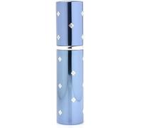 EDvkrgqx Frasco pulverizador de Perfume portátil, El Mini Viaje del Perfume embotella el atomizador Recargable de Cristal Grabado Aluminio Multicolor 10ml(BLU)