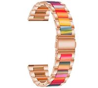 EDVTK35 20mm 22mm Metal + Correa de Resina Compatible con Samsung Galaxy Watch 5 Pro 4 3 Classic Band 40mm 44mm 42mm 46mm 45mm Active 2 Pulsera de aleación(Rose Gold Style1)