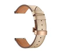 EDVTK35 Correa de Cuero de 20 mm Compatible con Samsung Galaxy Watch 4 3 Band clásica 42 mm 46 mm Activo 2 40 mm 44 mm 41 mm Pulsera for Garmin Venu/SQ Cinturón(Apricot-Rosegold)