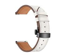 EDVTK35 Correa de Cuero de 20 mm Compatible con Samsung Galaxy Watch 4 3 Band clásica 42 mm 46 mm Activo 2 40 mm 44 mm 41 mm Pulsera for Garmin Venu/SQ Cinturón(White-Black Clasp)