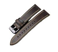 EDVTK35 Correa De Cuero De Vaca De Primera Capa Hecha A Mano 18 19 20 21 22MM Pulsera Ultrafina Suave Azul Negro Verde Marrón, Cuero De Cera De Aceite Italiano(Olive,22mm)