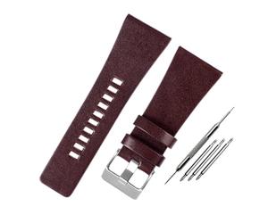 EDVTK35 - Correa de reloj compatible con diesel/POlice para hombre, tamaño grande, 26 mm, 28 mm, 30 mm, 32 mm, color negro y marrón, 30mm