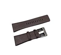 EDVTK35 Correa De Reloj De Cuero Genuino Compatible con Diesel DZ7313 22 7257 Correa De Reloj Correa De Muñeca Negro Marrón Accesorios De Reloj(Brown with Silver,26mm)