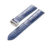 EDVTK35 Reemplazo De Piel De Vaca con Capa De Cabeza De Correa De Cuero Compatible con Correa De Reloj De Globo Azul Cartier Accesorios De Pulsera For Hombres Y Mujeres(Blue,18mm)